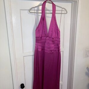 HOTTT Pink Satin Halter Evening Gown 💖